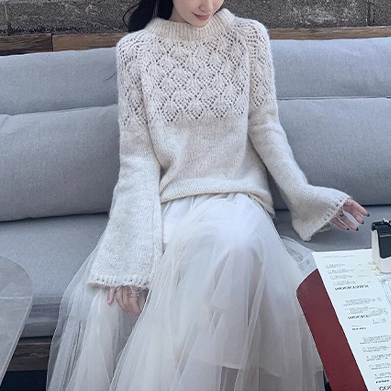 【tops】リボン付きニットセーター　M27302