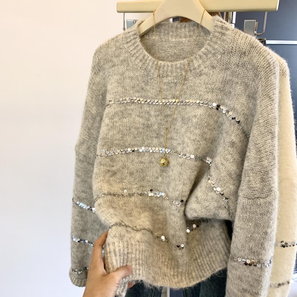 【tops】スパンコールニットセーター　M29252