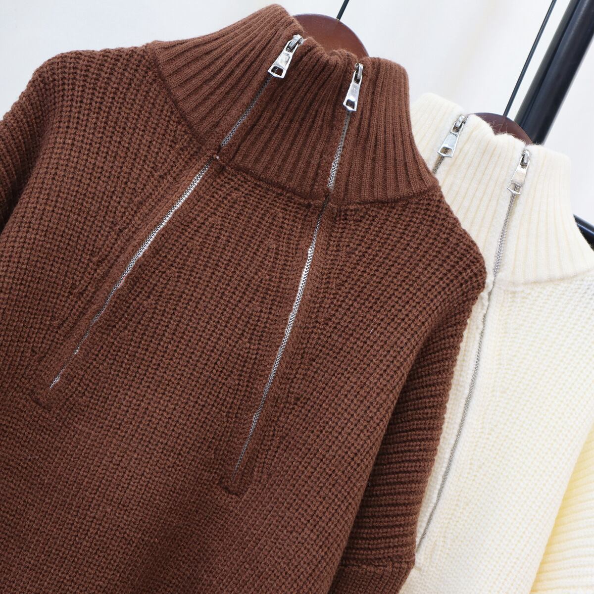 【tops】ファスナーニットセーター　M18759