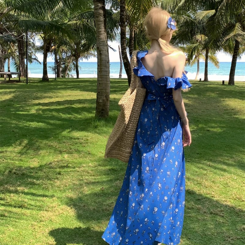 【dress】ギャザーフリルロングキャミワンピース Q8508