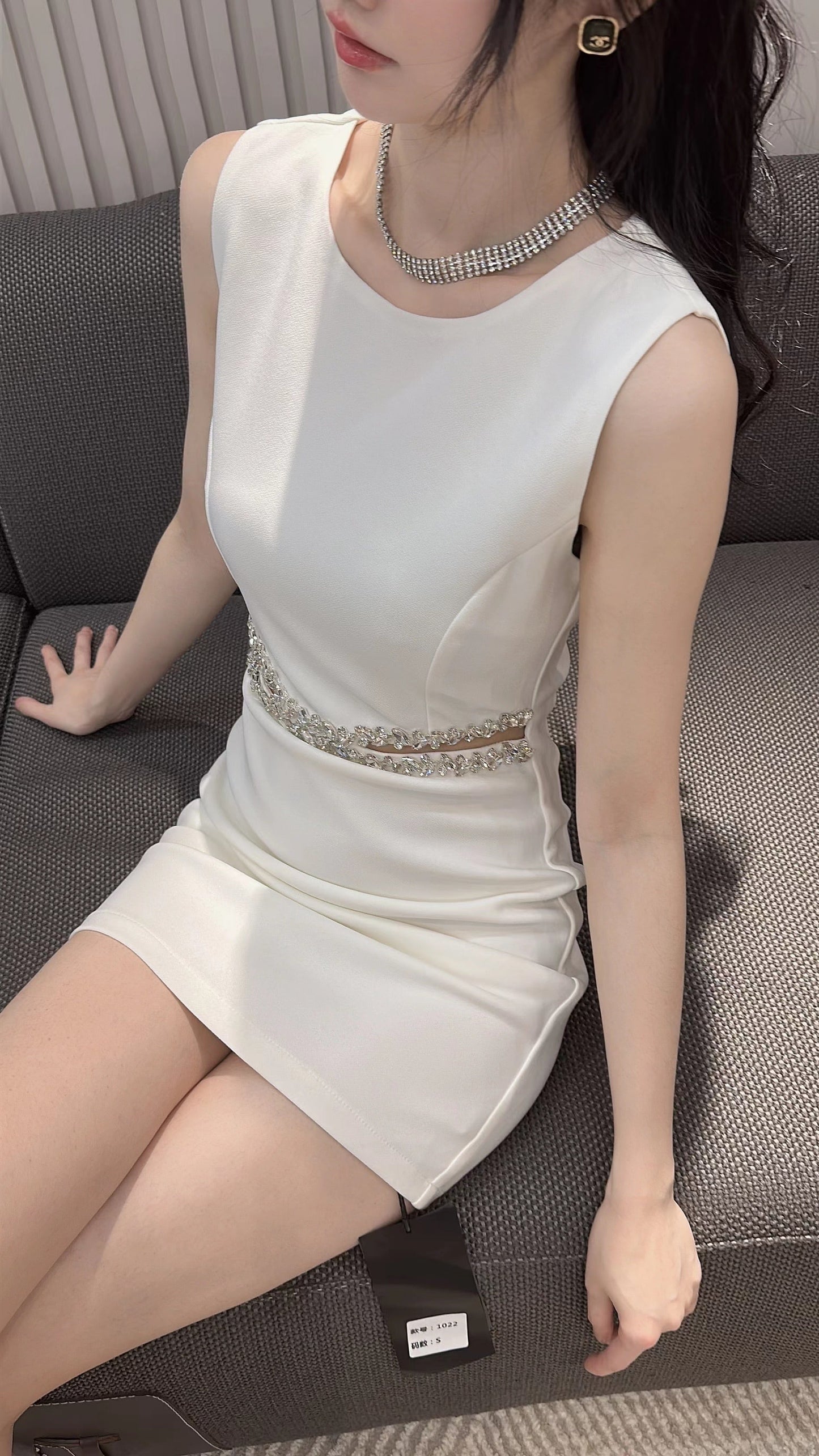 【dress】ウエストカットノースリーブワンピース G21053