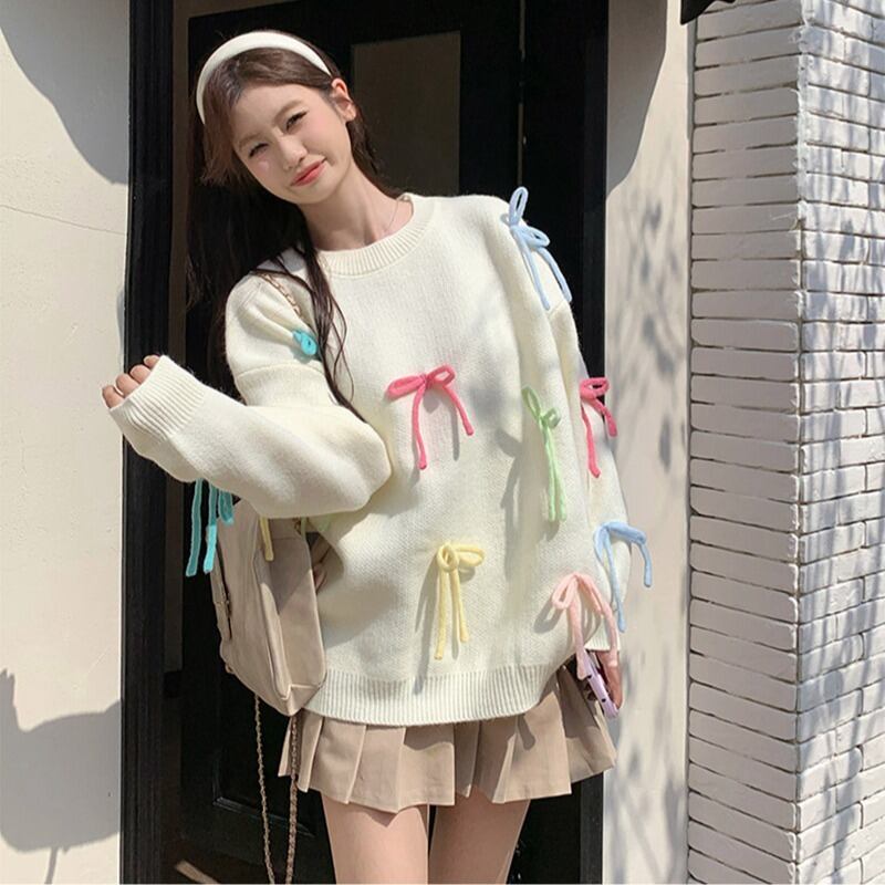 【tops】クルーネックニットセーター　M19182