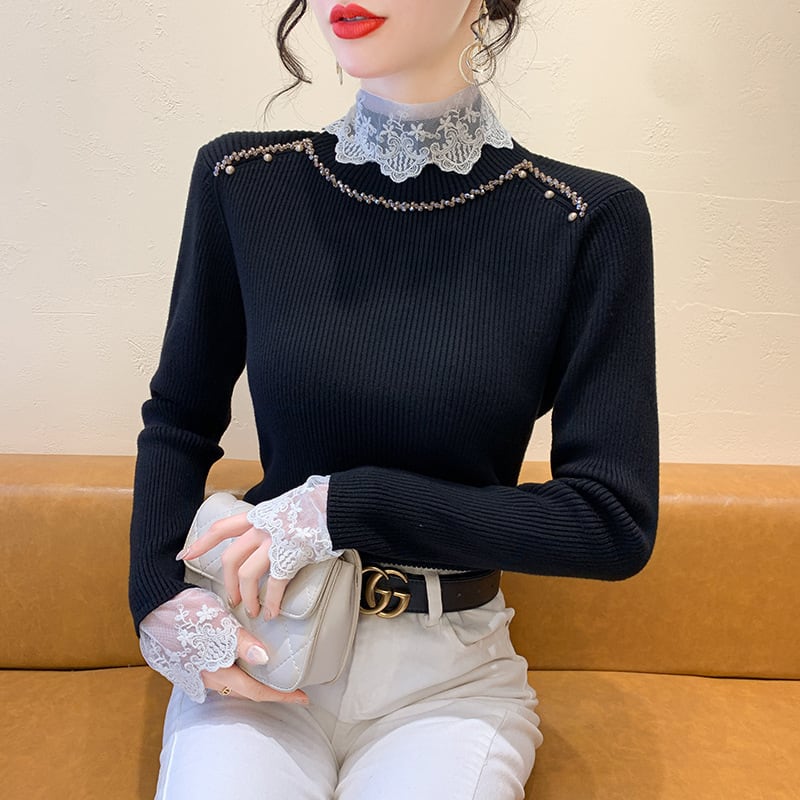 【tops】ドッキングニットトップス　M27425