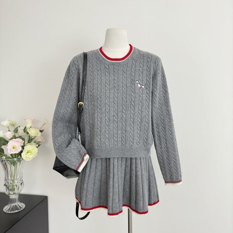 【set】ニットセーター×プリーツスカートセット　M27790