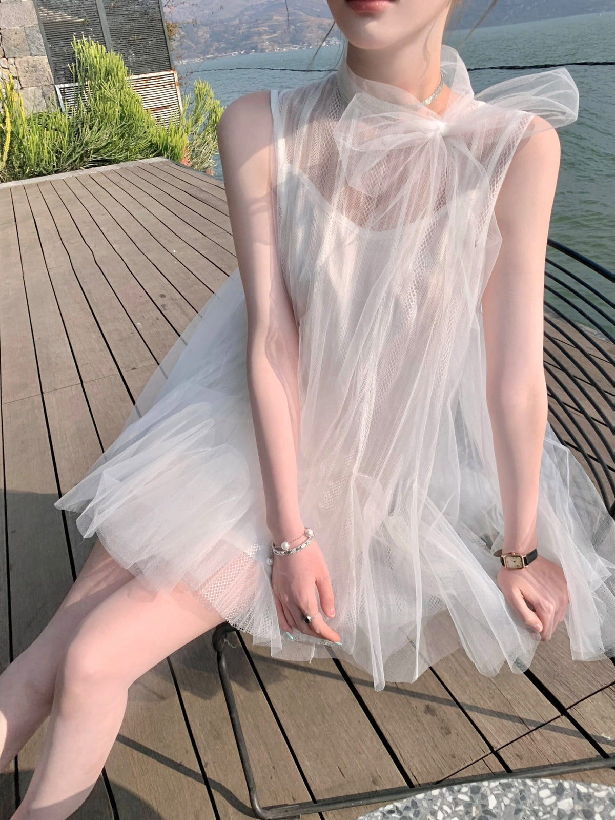 【dress】リボンチュールワンピース　M30759