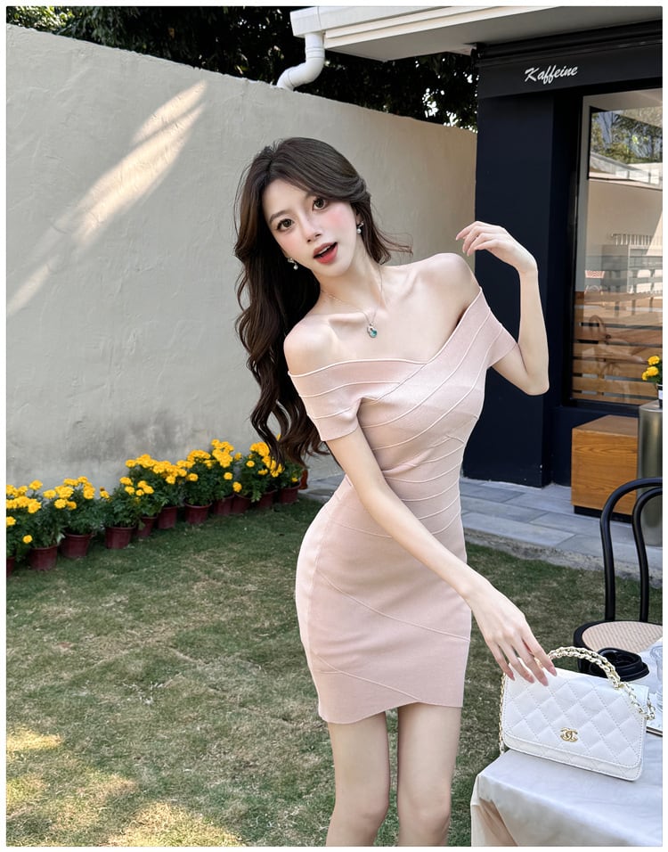【dress】クロスニットワンピース　M28966