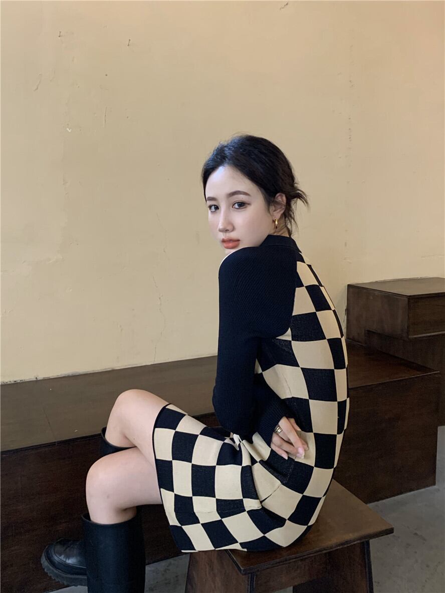【dress】切り替えニットワンピース　M28574