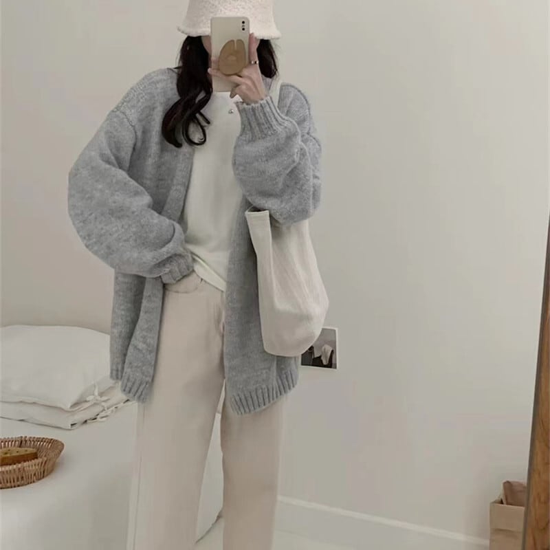 【outer】Vネックニットカーデ　M25910