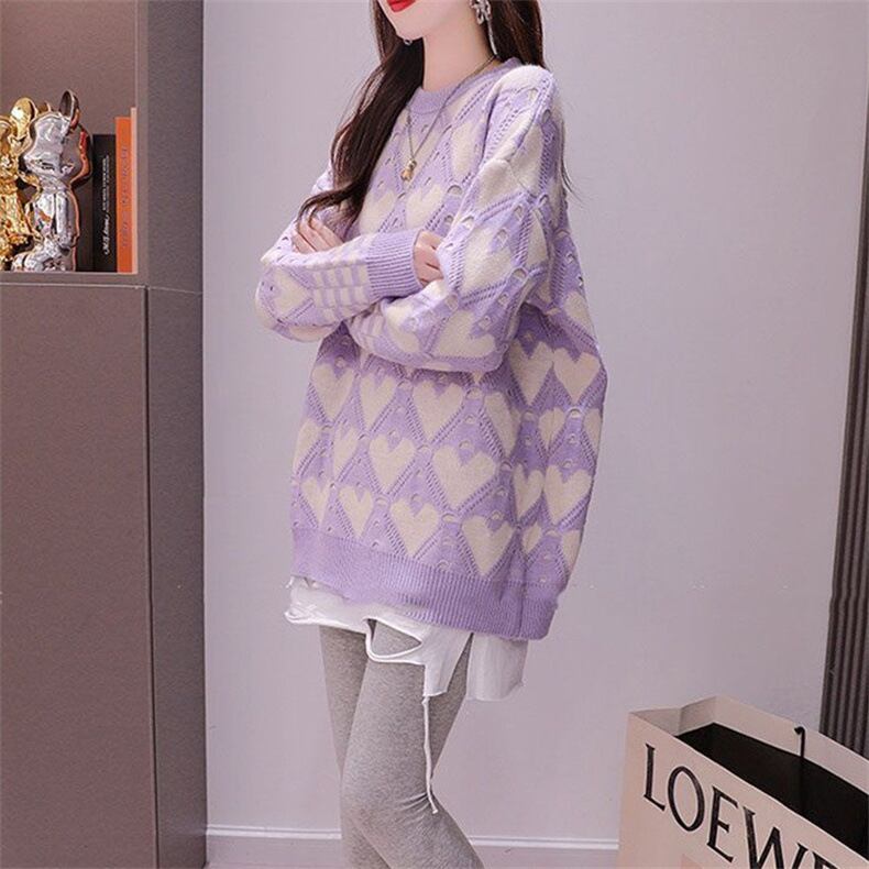 【tops】クルーネックニットセーター　M18698