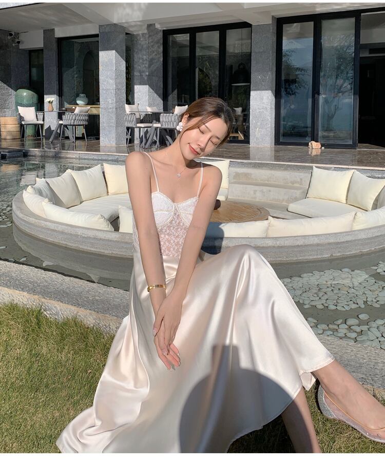 【dress】レース切り替えキャミワンピース G21265