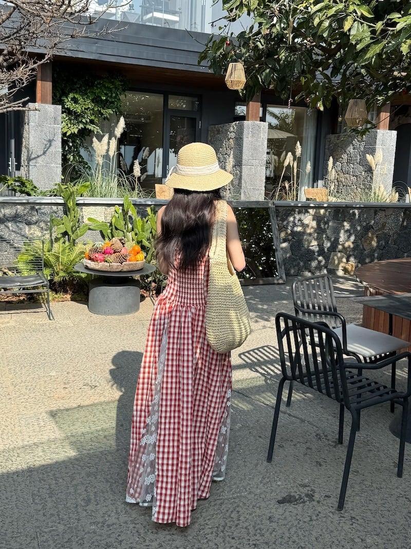 【dress】レースドッキングチェック柄ワンピース　M29795