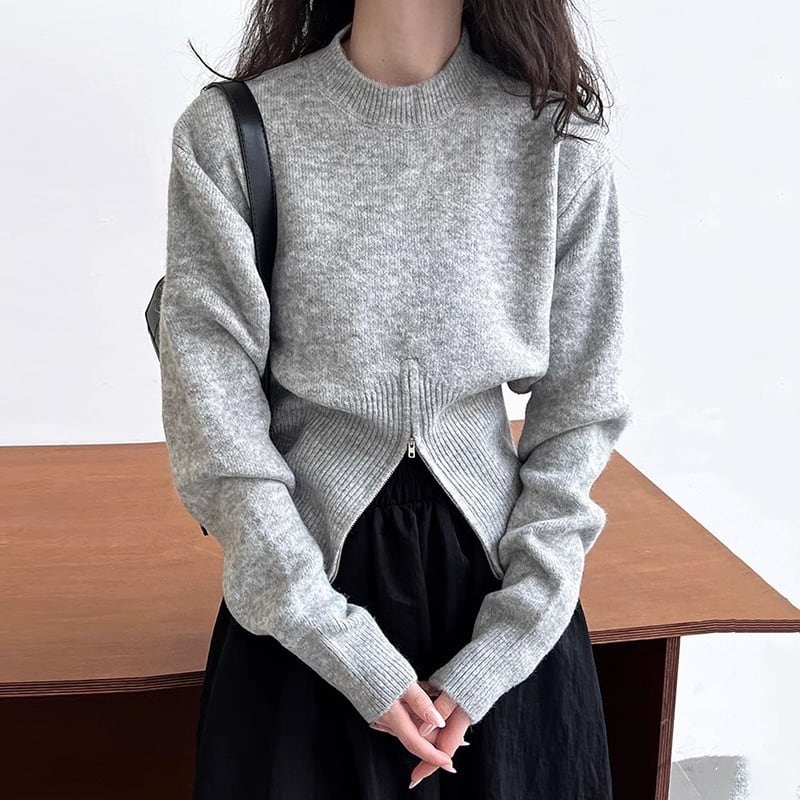 【tops】ファスナーニットセーター　M25667