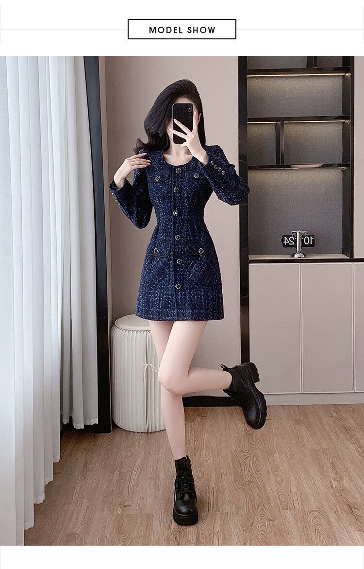 【dress】ツイードチェック柄ワンピース　M27658