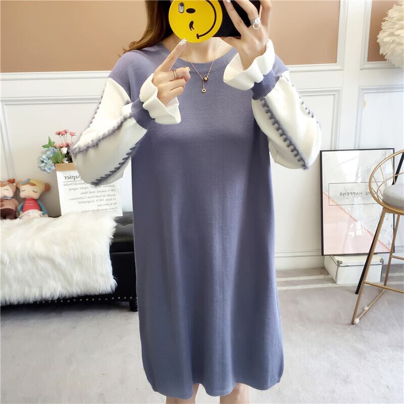 【dress】美人度アップ!気質満点スウィートスカラップスリーブ厚手ニットワンピース G3284