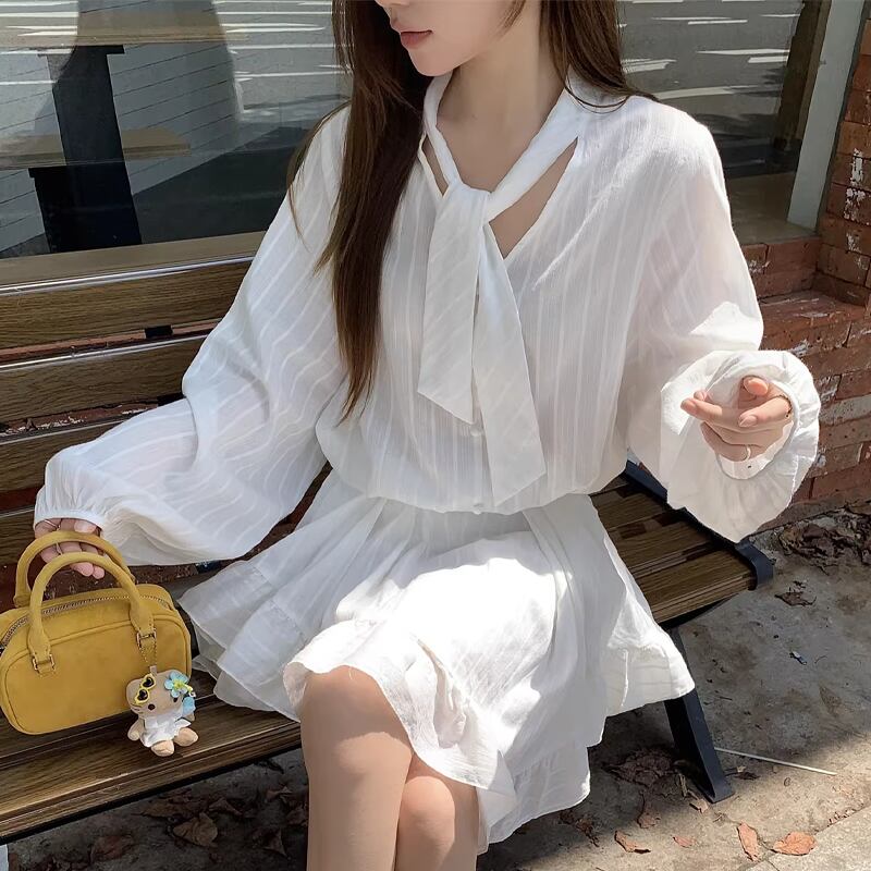 【dress】イレヘムフレアワンピース Q8095