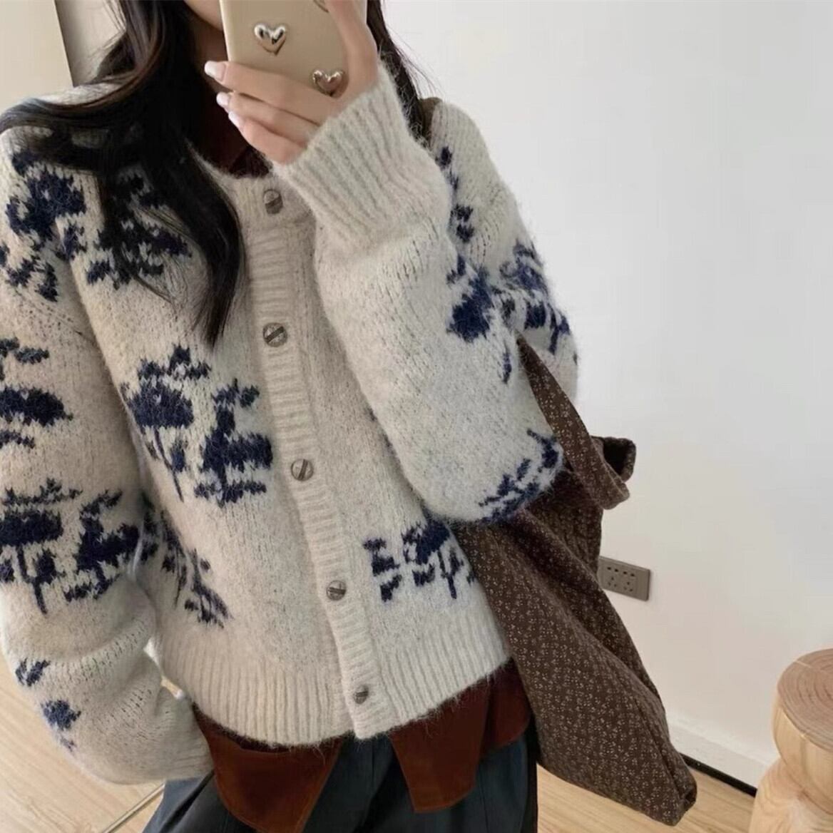 【outer】ジャカードニットカーデ　M27804