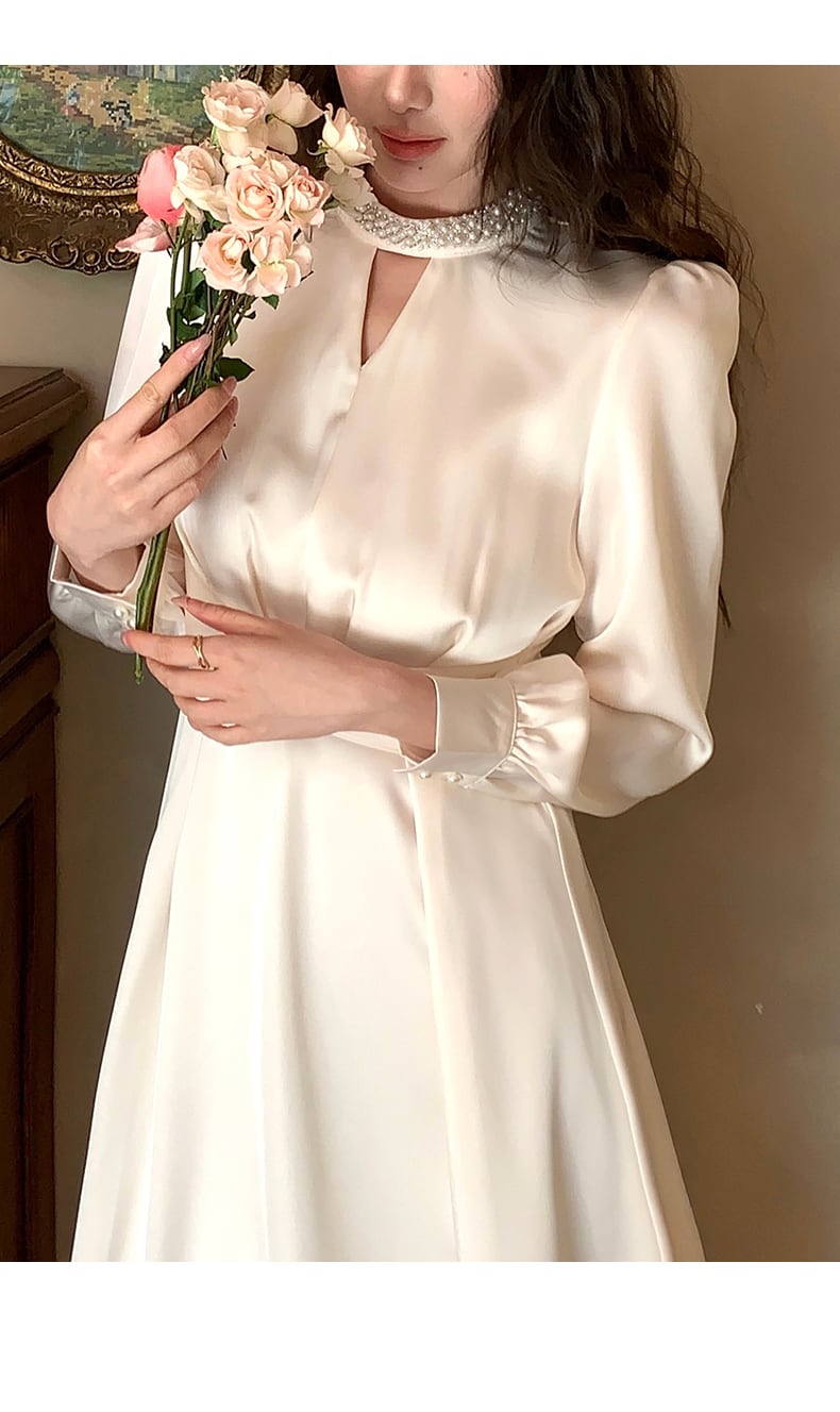 【dress】パールネックデートワンピース　N2982