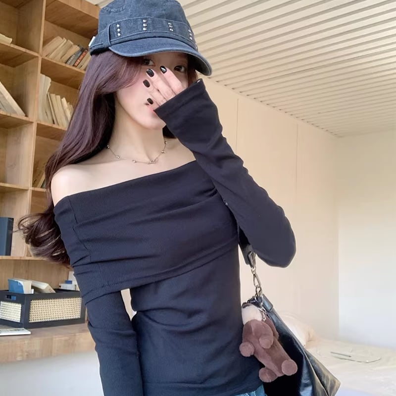 【tops】オフショルダートップス Q8151