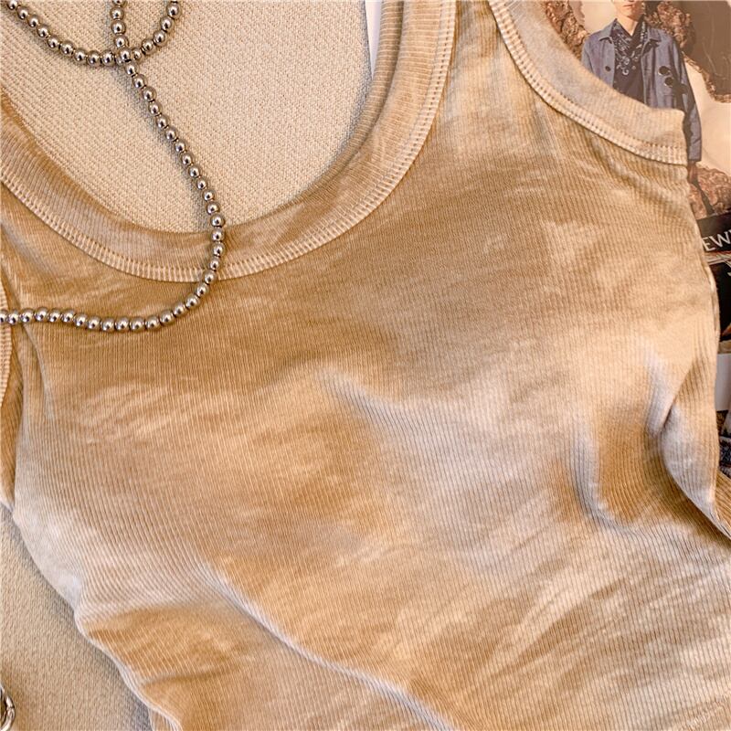 【tops】3色UネックタンクトップF7482