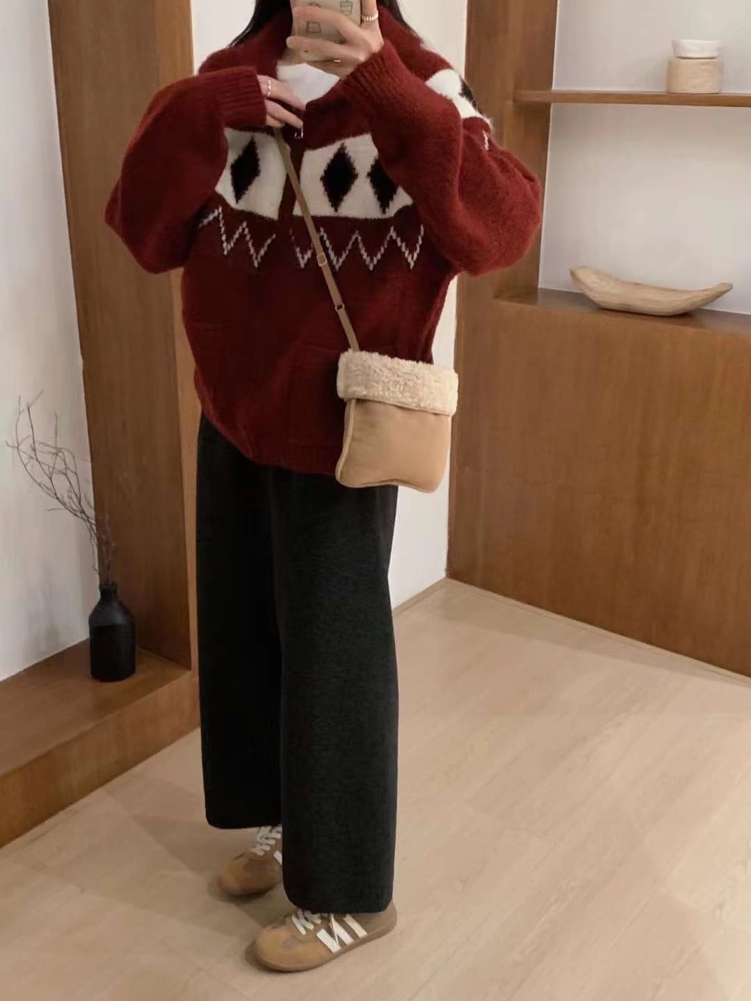 【outer】ファスナーニットカーデ　M26357