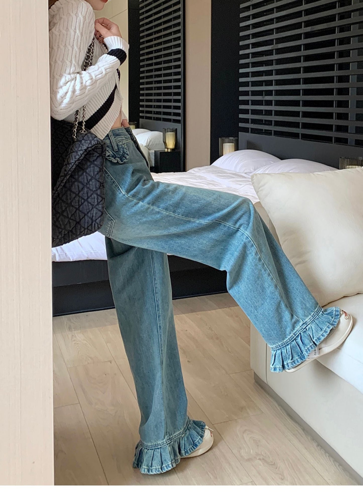 【bottoms】デニムガウチョパンツG20345