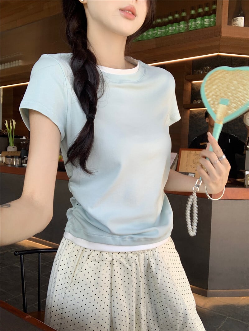 【tops】切り替えTシャツ　M25122
