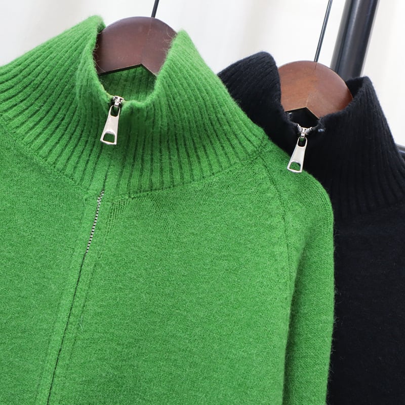 【outer】ファスナーニットカーデ　M27437