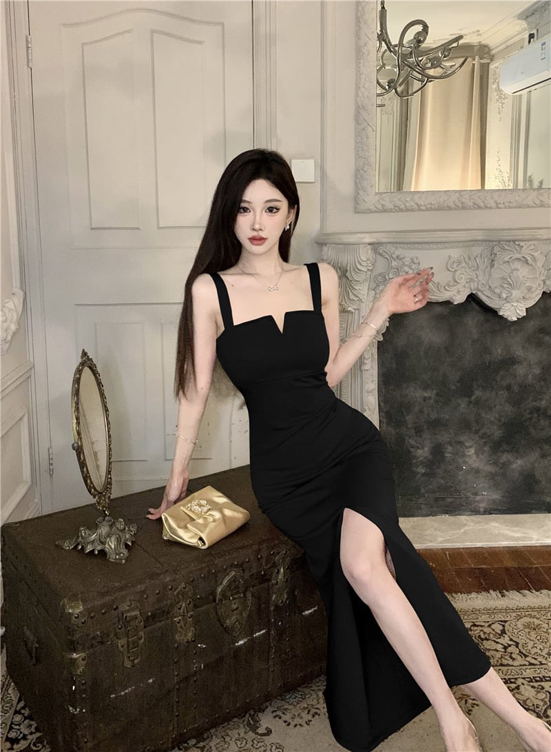 【dress】スリットキャミワンピース Q8084