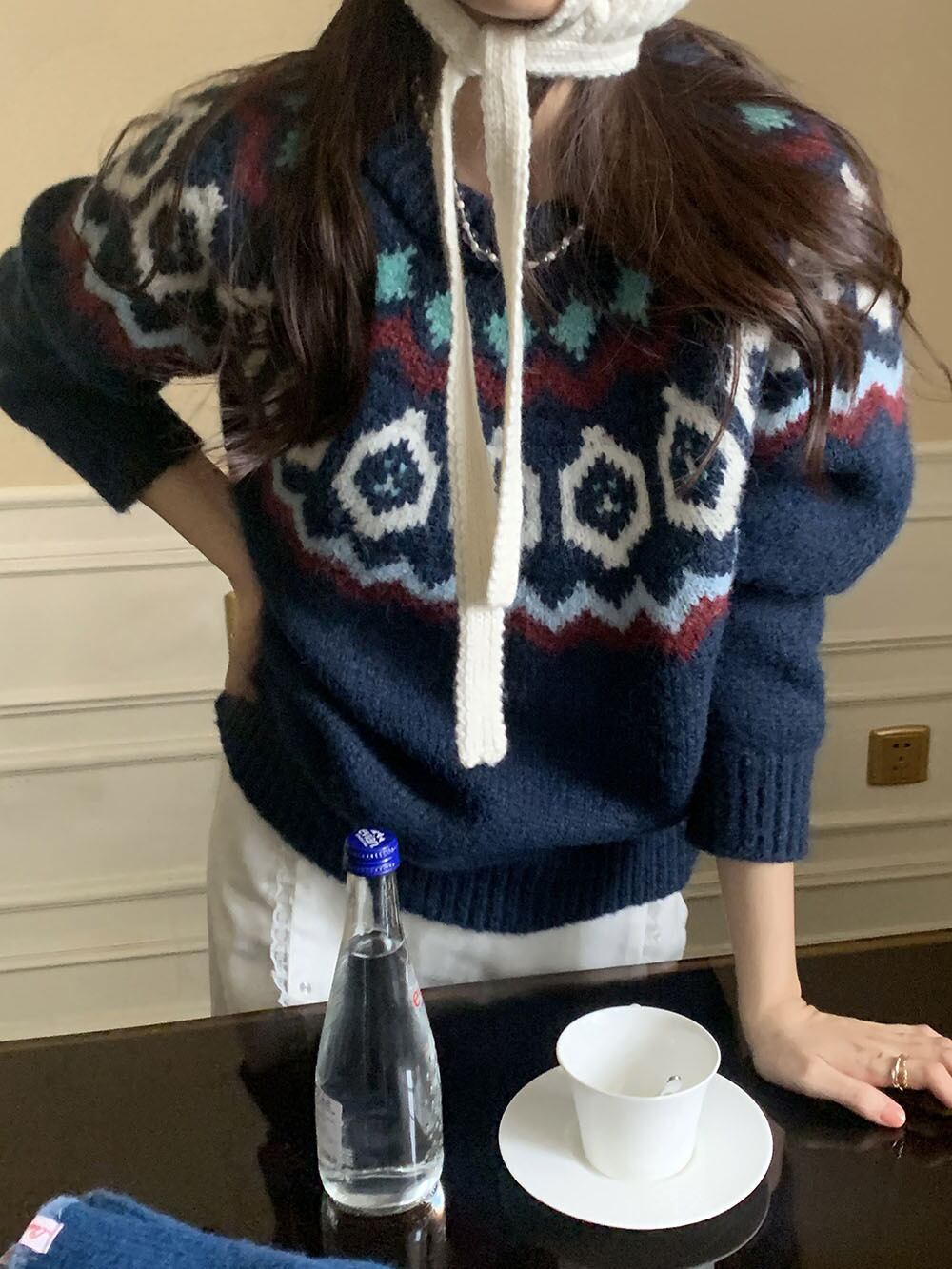 【tops】ジャカードニットセーター　M27127