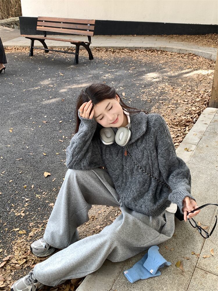 【outer】ファスナーニットカーデ　M27456