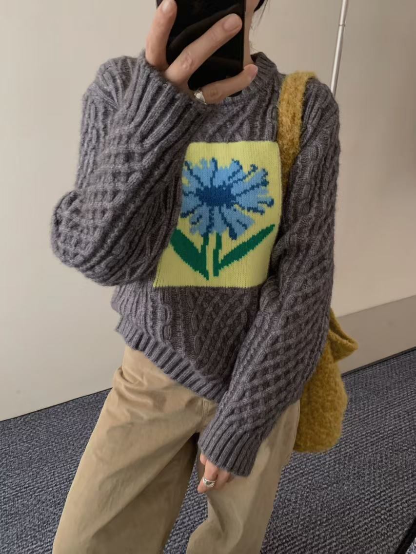 【tops】ジャカードニットセーター　M27281