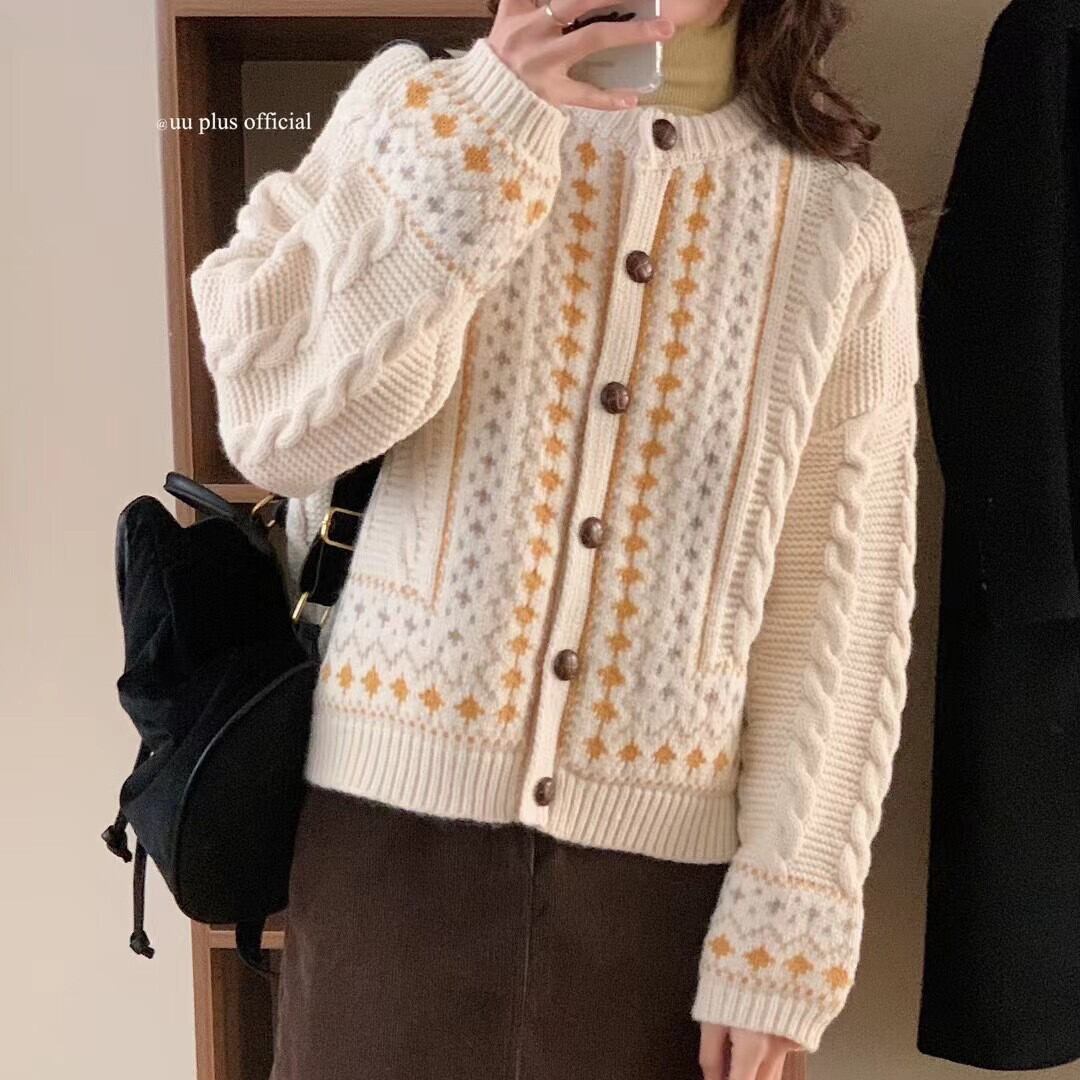 【outer】ジャカードニットカーデ　M27126