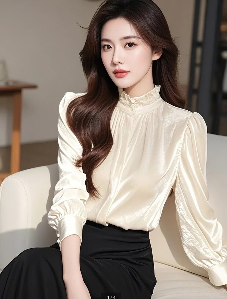 【tops】ベルベットブラウス　M29618