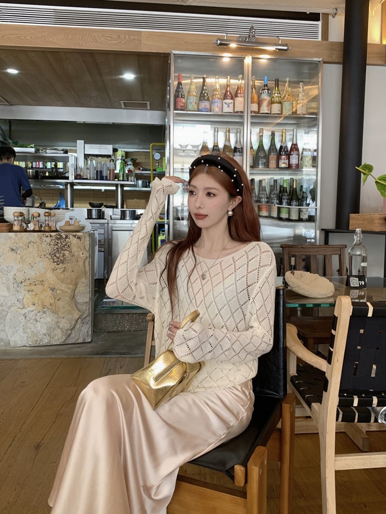 【tops】紫外線対策ニットトップス　M24280