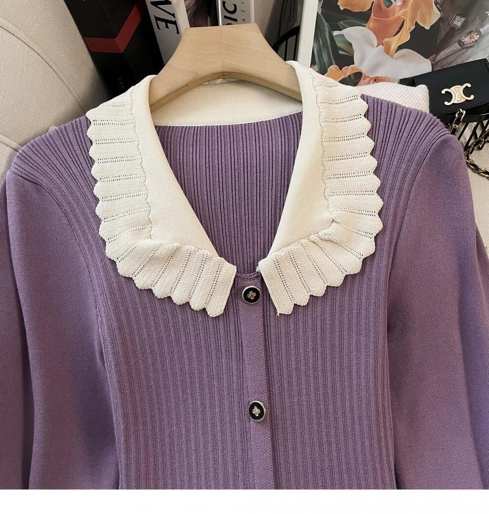 【dress】ボタンデザインニットワンピース　M18657