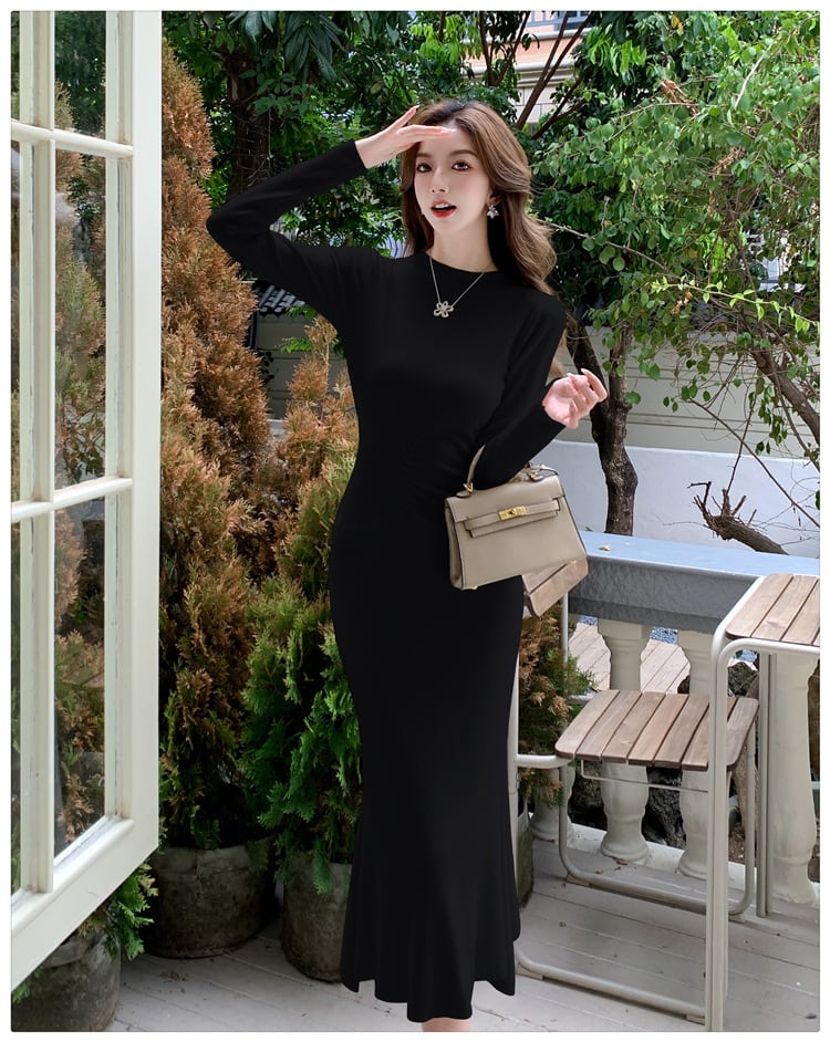 【dress】マーメイドニットワンピース　M25367
