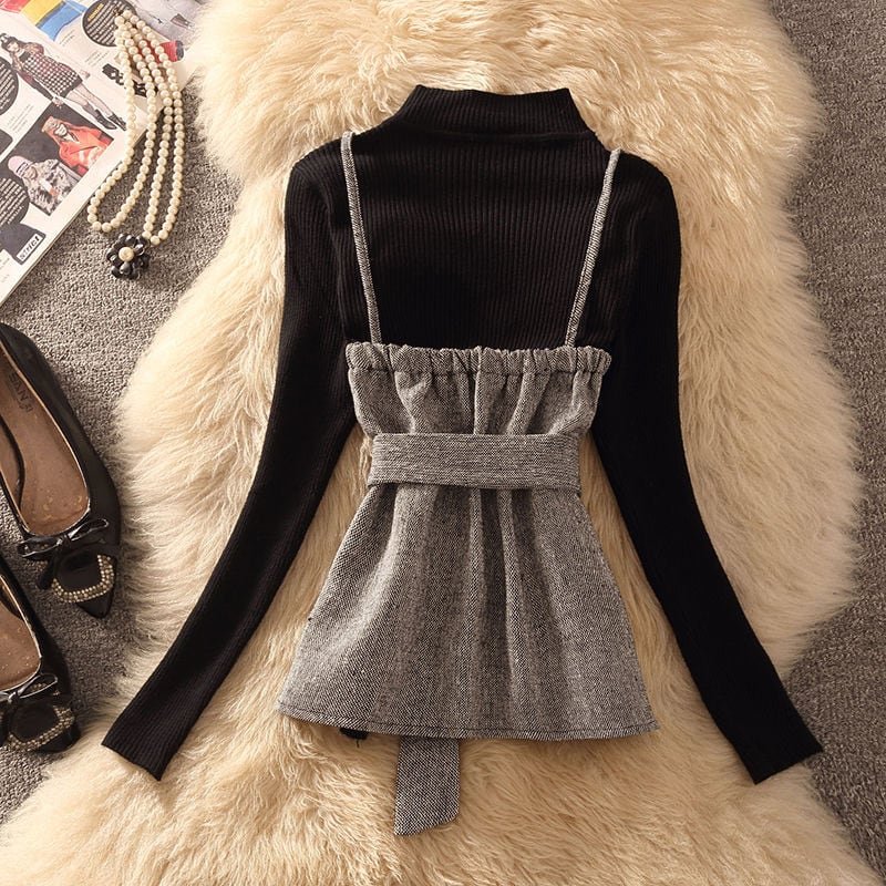 【tops】ベルト付きジレ　N2853