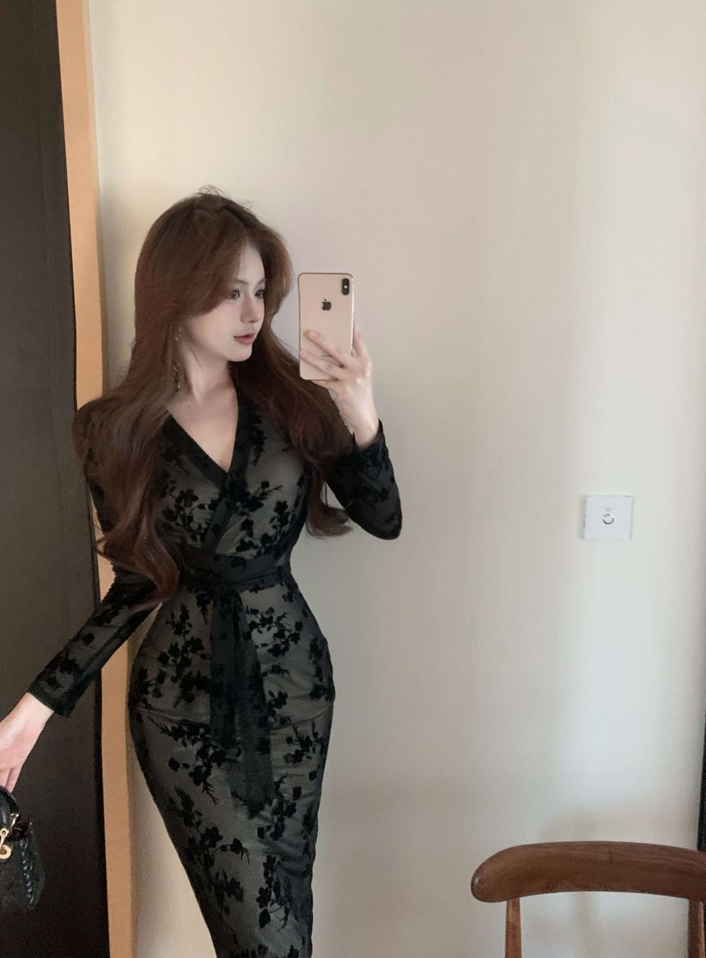 【dress】Vネックデートワンピース　M28258