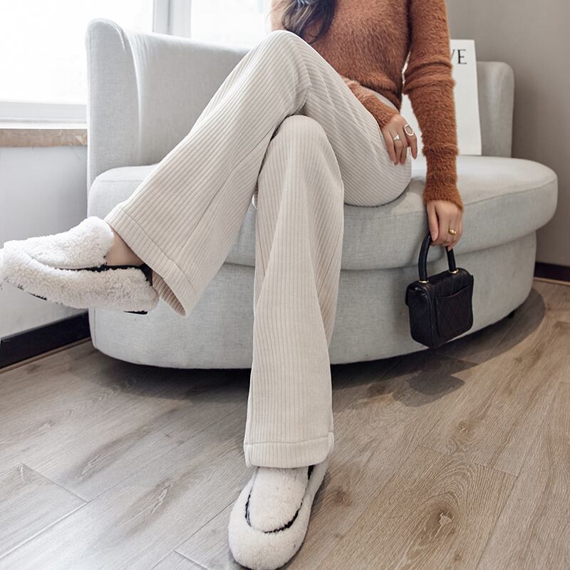 【bottoms】秋冬新作!気質満点レトロ厚手裏起毛着痩せハイウエストガウチョパンツ G4502