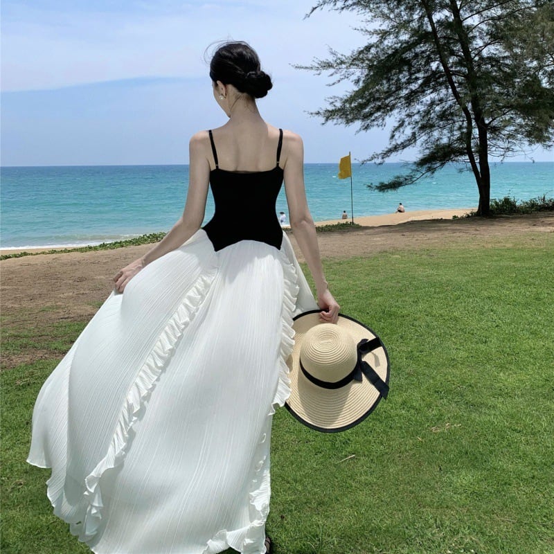 【dress】フリル切り替えワンピース　M24200