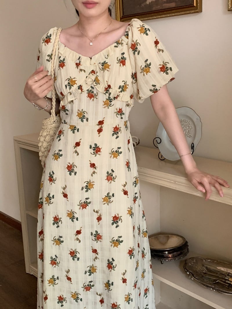 【dress】花柄ワンピース　M24465
