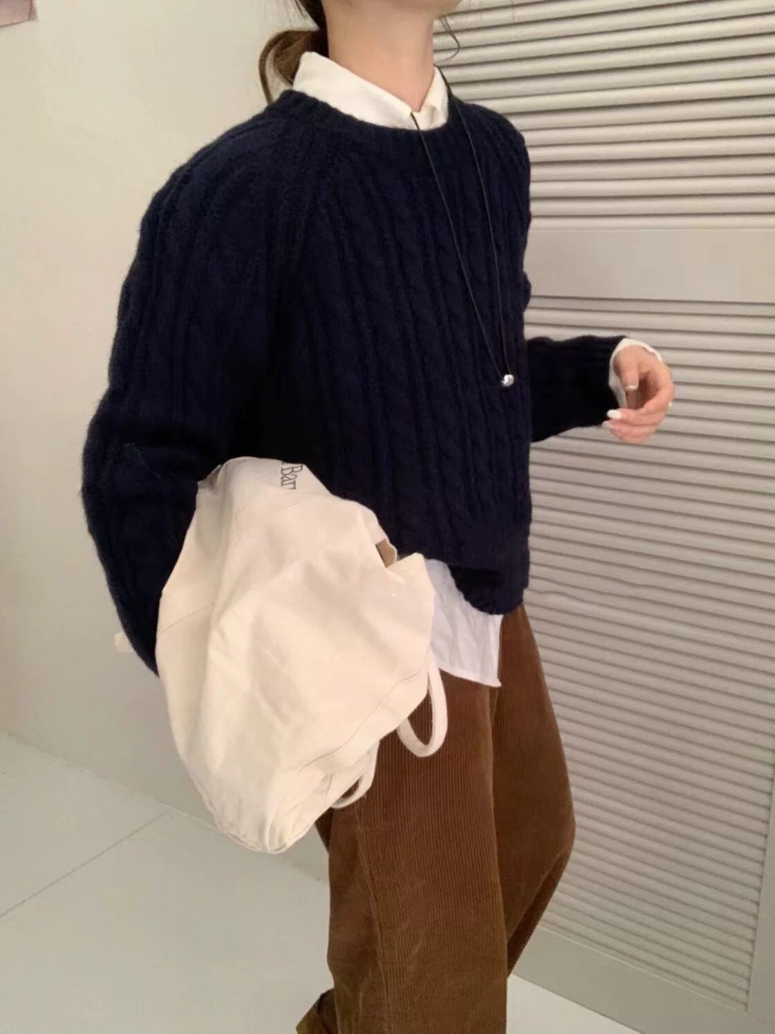 【tops】無地ニットセーター　M27041
