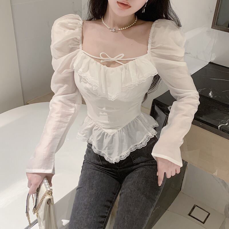 【tops】レースシャツトップス　M28793