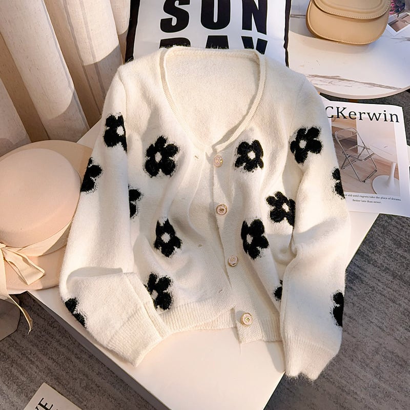 【outer】クルーネックニットカーデ　M29185