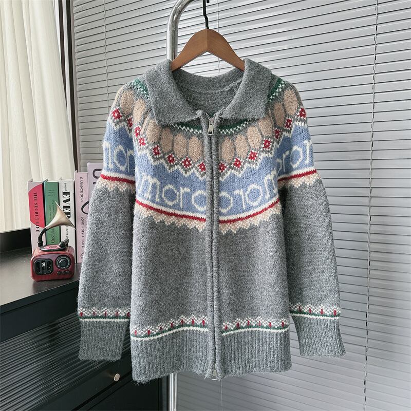 【outer】ファスナーニットカーデ　M27440