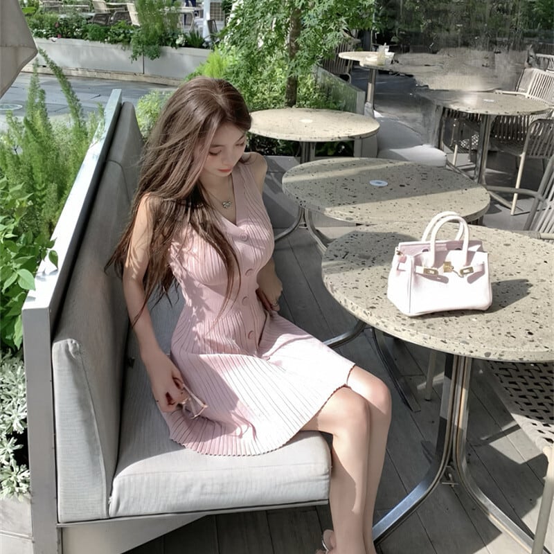 【dress】ノースリーブニットワンピース　M30256