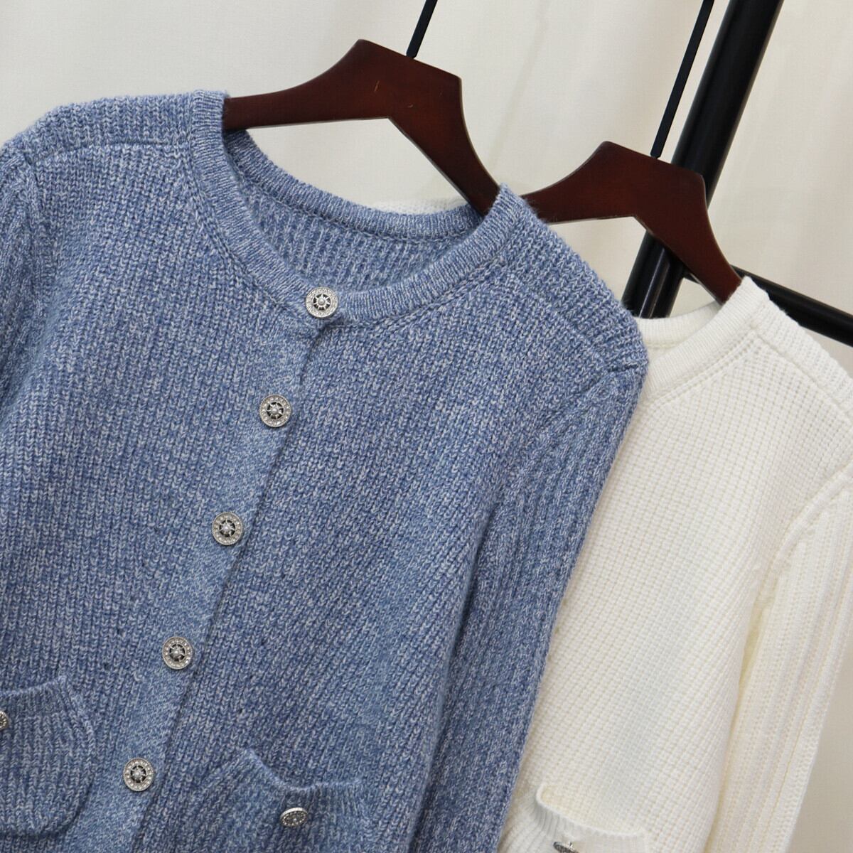 【outer】クルーネックニットカーデ　M27599