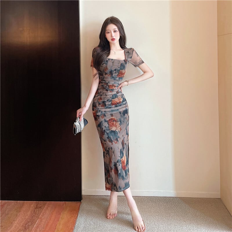 【dress】プリントワンピース　M25258
