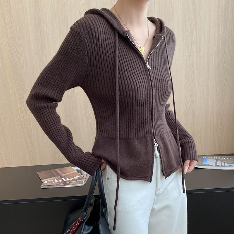 【outer】Wジップニットカーディガン Q7488