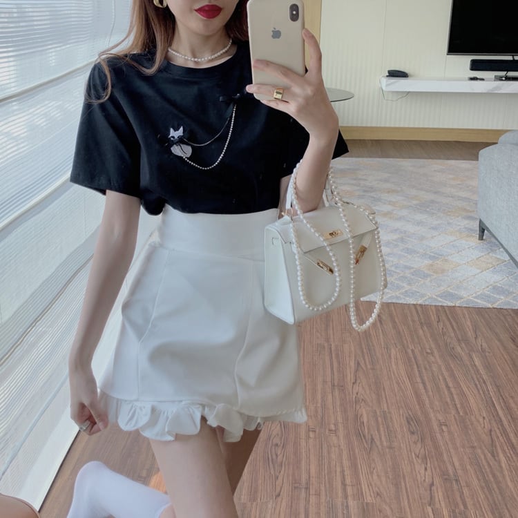 【bottoms】夏INS風Aライン合わせやすいボディラインショート丈スカートF0269